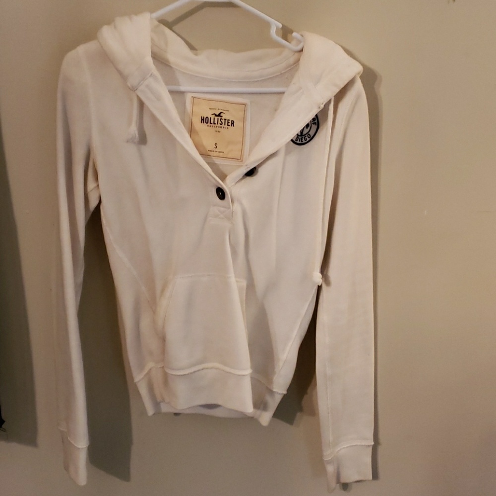 Hollister white hoodie small